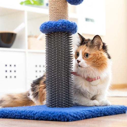 Title "Cat Scratching Post with Massage Base & Hanging Ball