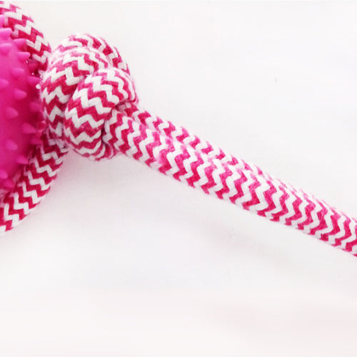 Rubber Spike Ball Rope Chew Toy for Dogs