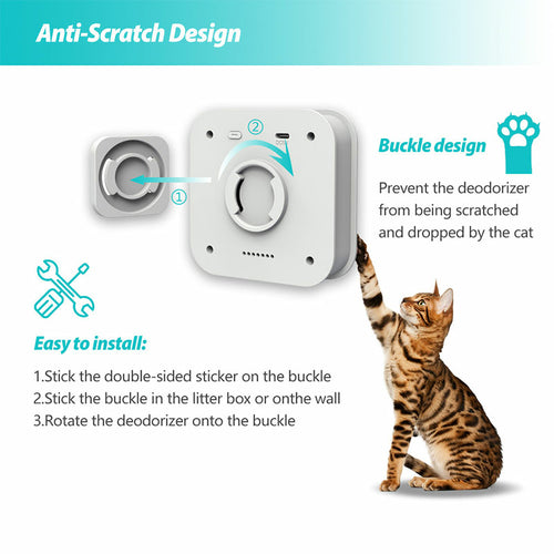 Smart Cat Litter Box Odor Purifier – Ultra Quiet Air Cleaner